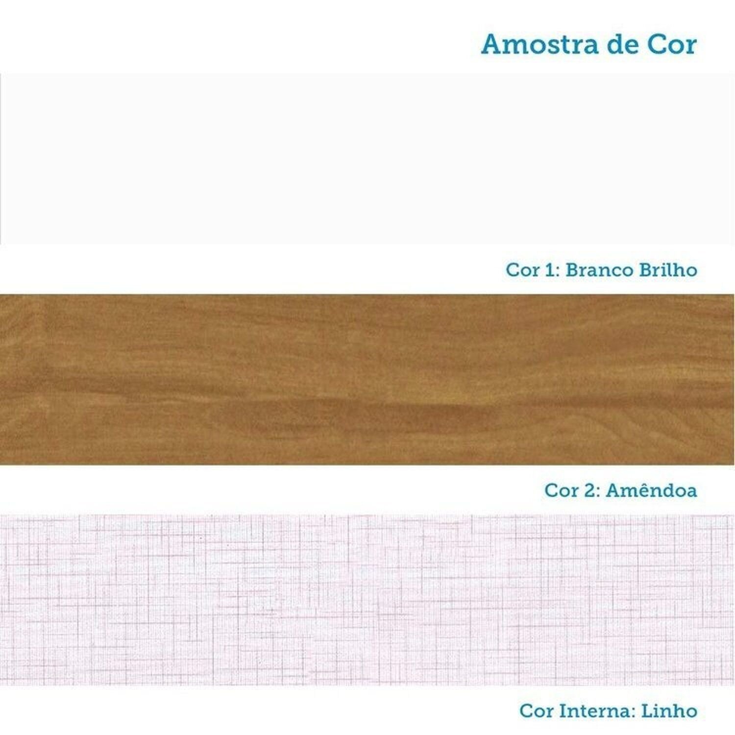 Encontraproduto.com.br - Quarto de Bebê com Berço e Guarda-roupas Cômoda 4 Portas Janeladas 100% Mdf Alice Espresso Móveis Branco Brilho/Amêndoa