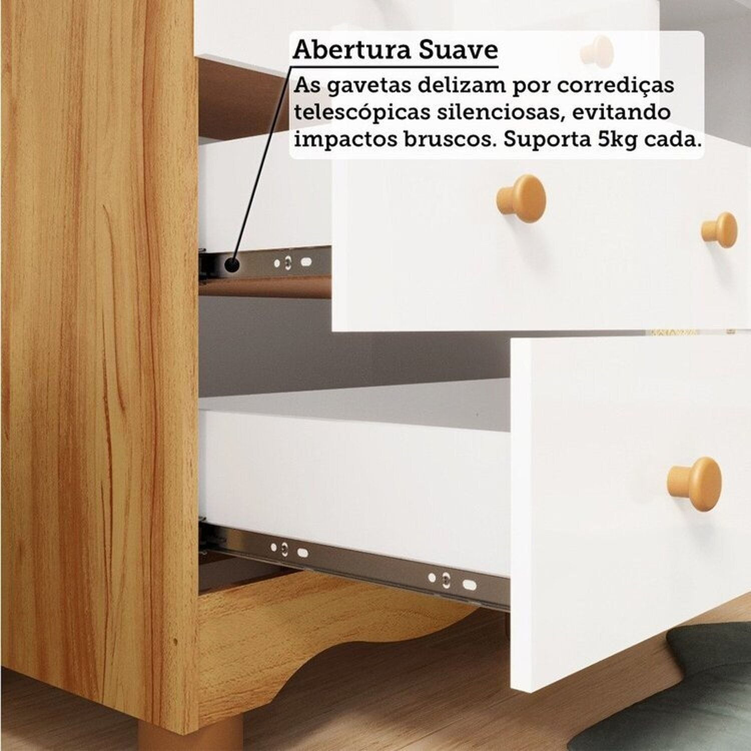 Encontraproduto.com.br - Quarto de Bebê Guarda-roupas 3 Portas Janeladas e Berço Minicama 100% Mdf Gael Espresso Móveis Branco Brilho/Amêndoa