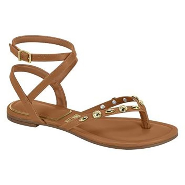 Sandália Rasteira Vizzano Camel Feminina
