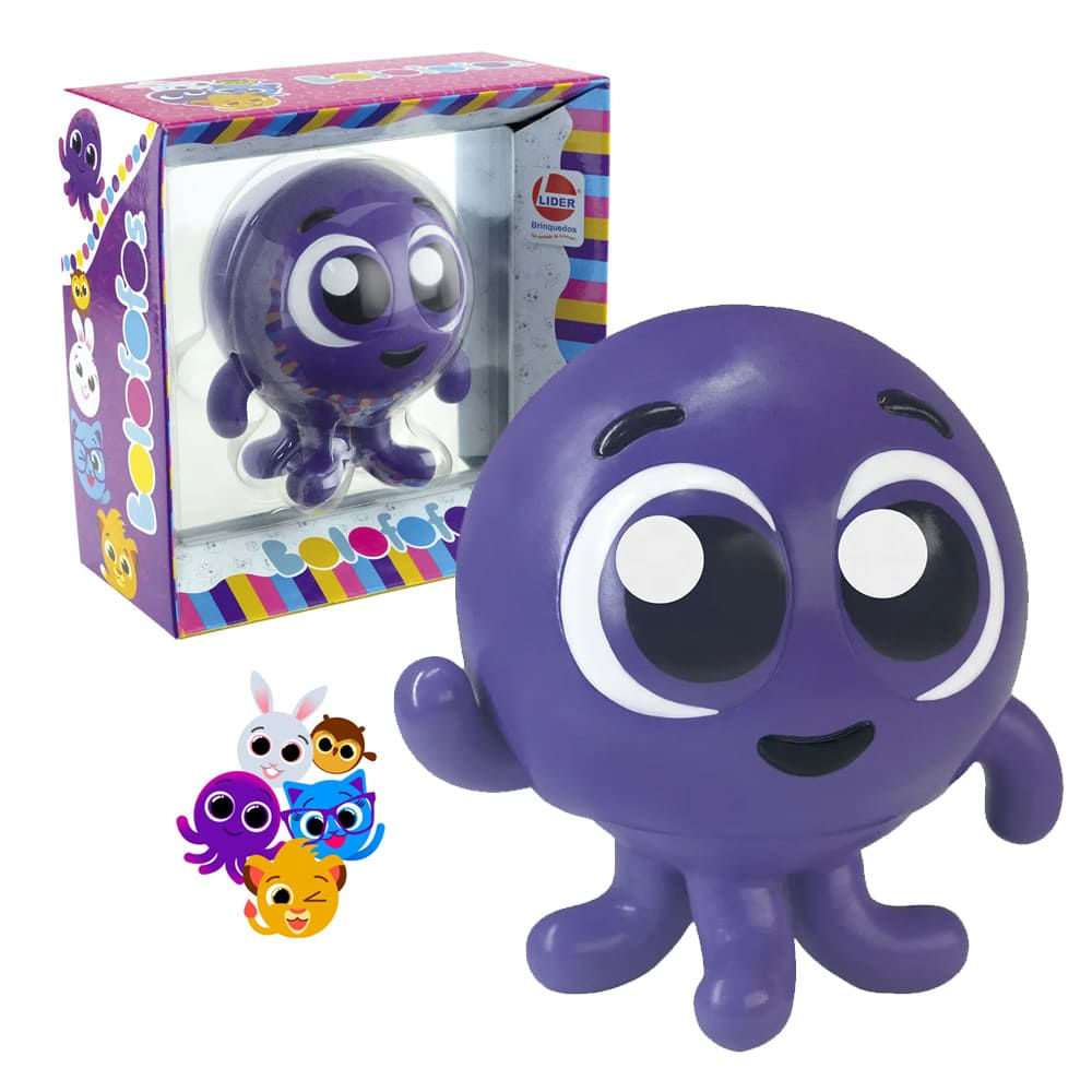Boneco de Vinil Bolofofos Pow Original Líder Brinquedos – Macio, Colorido e Seguro
