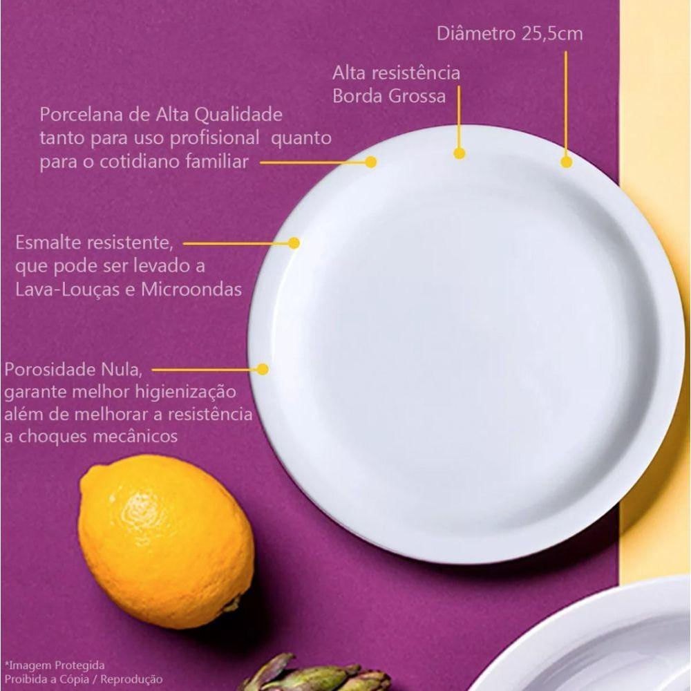 Encontraproduto.com.br - Kit 6 Pratos De Mesa Porcelana Iguaçu Almoço Jantar Germer
