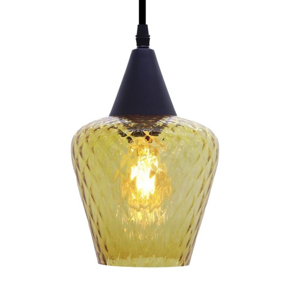 Encontraproduto.com.br - Lustre Pendente Taschibra Monalisa Boreal Conhaque E27 Bivolt Preto