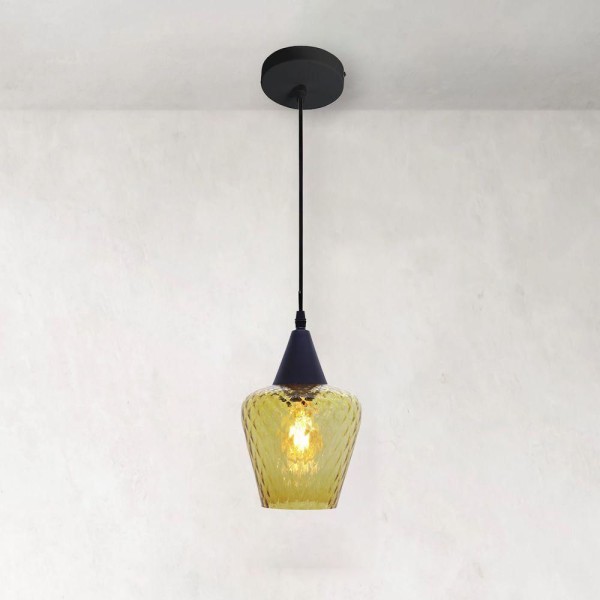 Encontraproduto.com.br - Lustre Pendente Taschibra Monalisa Boreal Conhaque E27 Bivolt Preto
