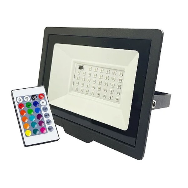 Refletor Led 50w Rgb Prova Dagua Luminaria Holofote Lumier