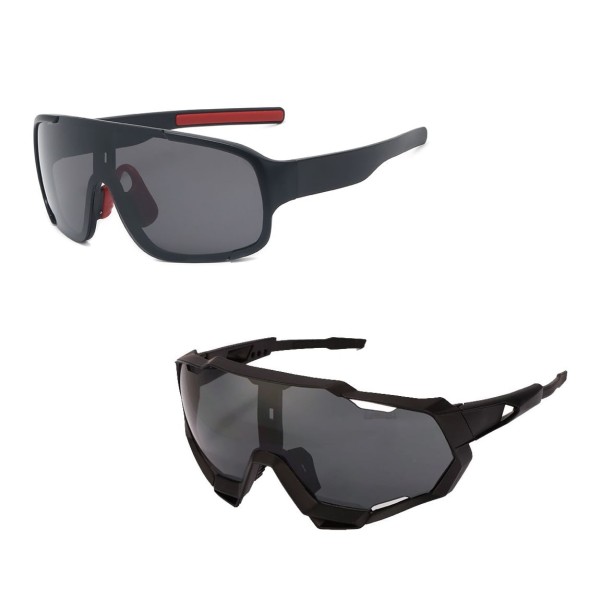 Kit 2 Óculos Sol Preto UV Lente Escura Corrida Ciclismo Mtb
