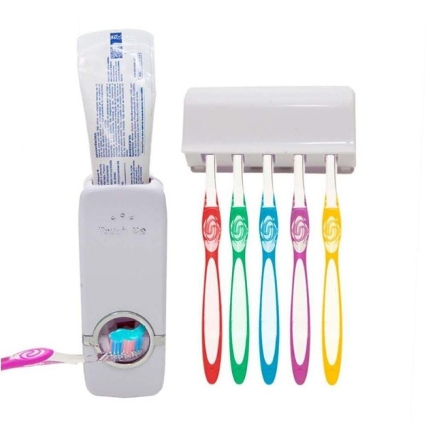 Encontraproduto.com.br - Suporte Para Escova Dispenser De Pasta De Dente Automático