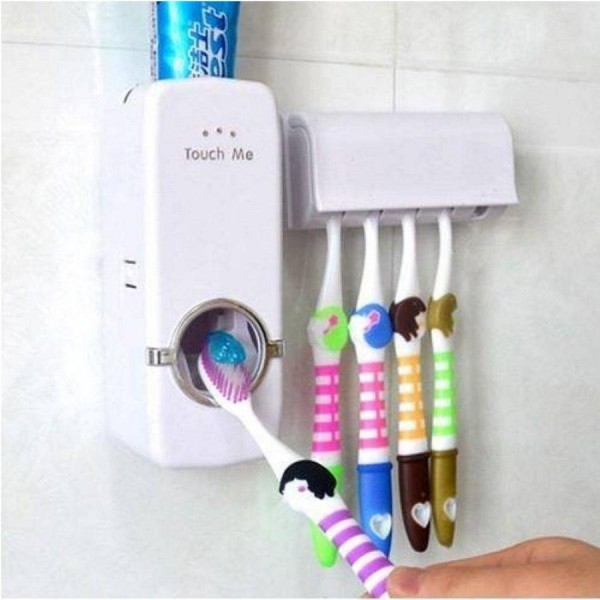 Encontraproduto.com.br - Suporte Para Escova Dispenser De Pasta De Dente Automático