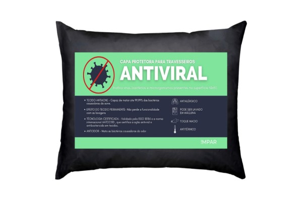 Fronha Antiviral, Antibacteriana, Antialérgica e Antiodor Preta IMPAR
