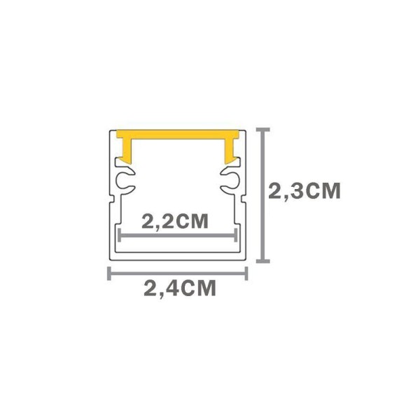 Perfil De Sobrepor Taschibra Para Fita De Led Apex 24 Com 3 Metros Preto