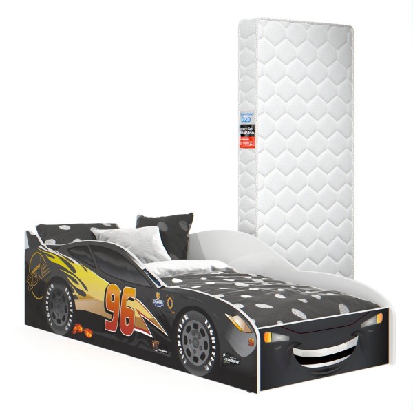 Encontraproduto.com.br - Cama Carro Infantil para Quarto Menino com Colchão e Proteção Lateral Preto