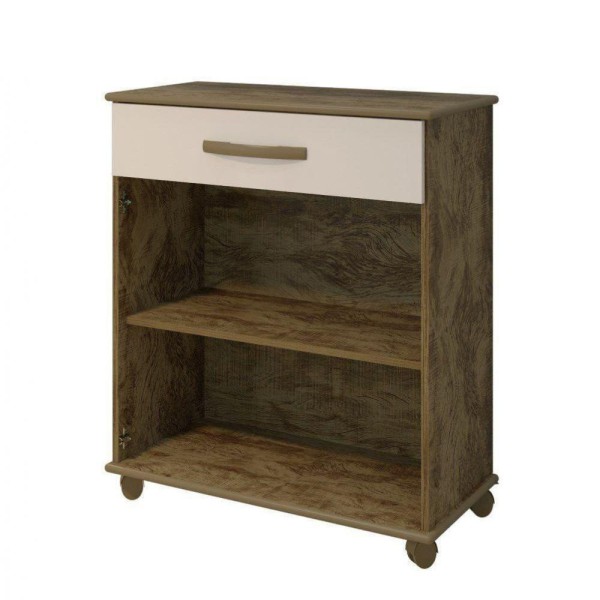 Encontraproduto.com.br - Balcão Londrina Multiuso 2 Portas 1 Gaveta Cor Ipê off White