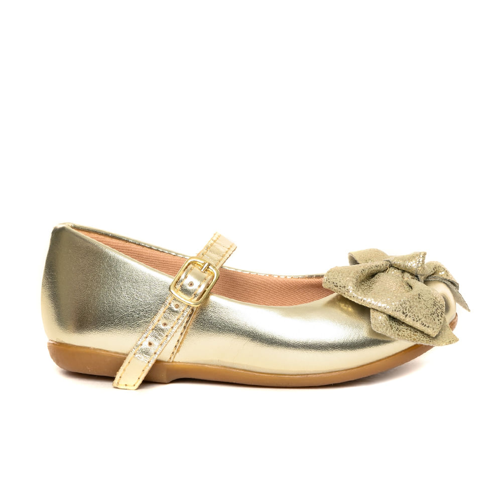 Sapatilha Infantil Lalilu Laço Dourado