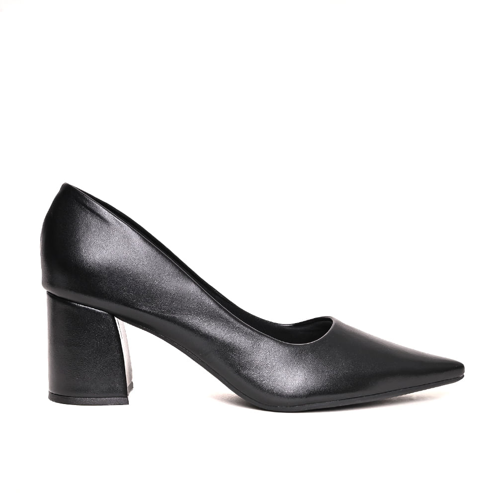 Scarpin Selena Salto Bloco Preto