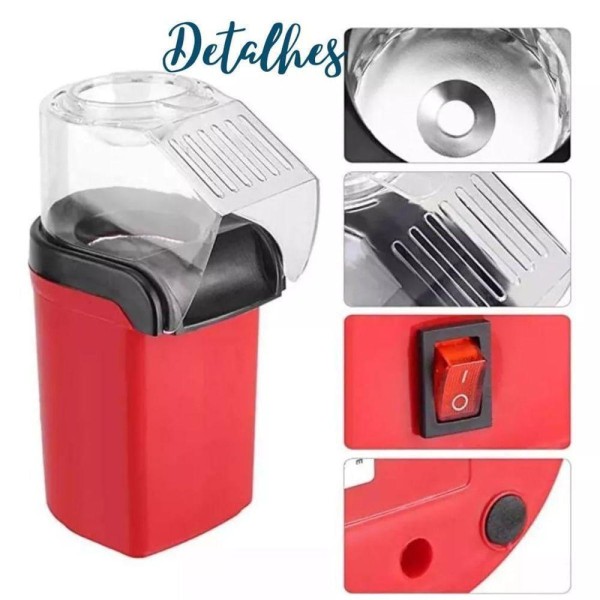 Encontraproduto.com.br - Pipoqueira Automática Retro Direcionador Pipocas Sem óleo
