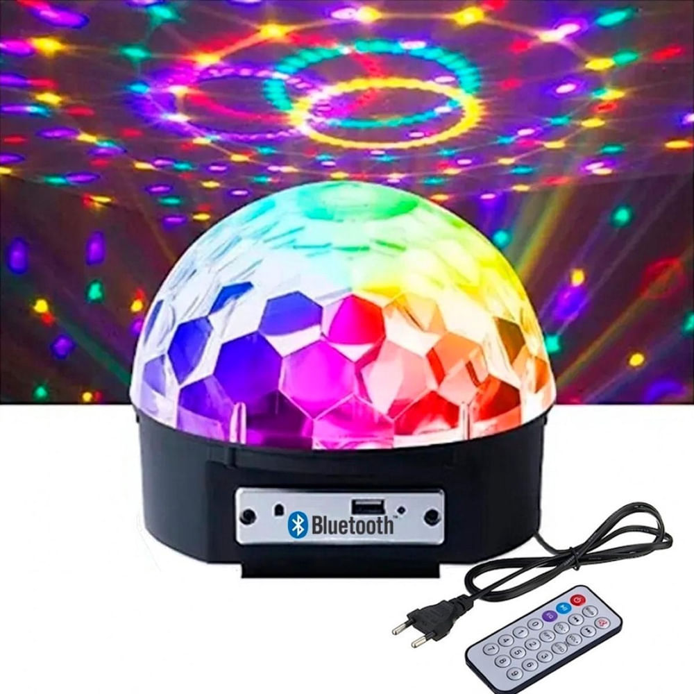 Encontraproduto.com.br - Bola De Balada Iluminação Festa Colorida Com Led Rgb