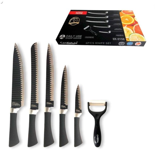 Encontraproduto.com.br - Kit Jogo De Facas Everrich 6 Peças De Alta Qualidade