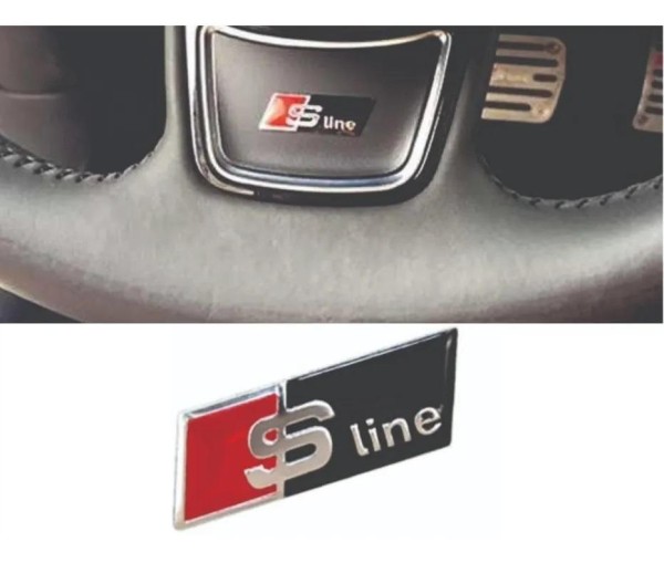Encontraproduto.com.br - 1 Emblema Audi Sline Volante A1 A3 S3 S4 S6 A4 A5 Q3 Q5