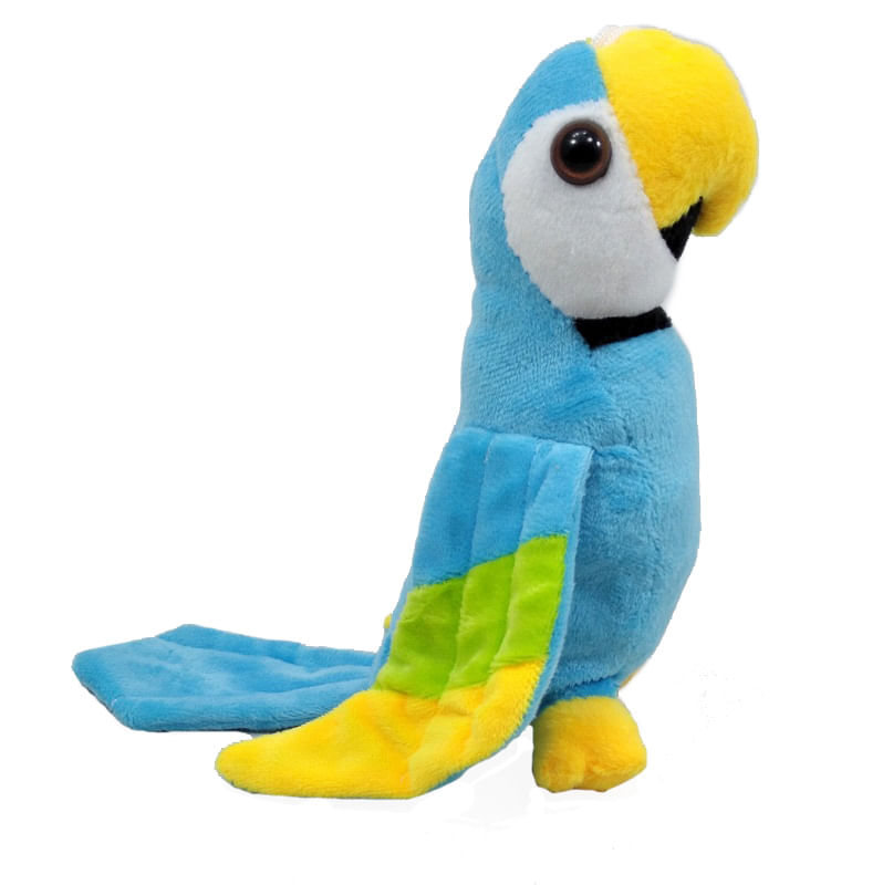 Encontraproduto.com.br - Arara Azul De Pelúcia 18 Cm Ventosa