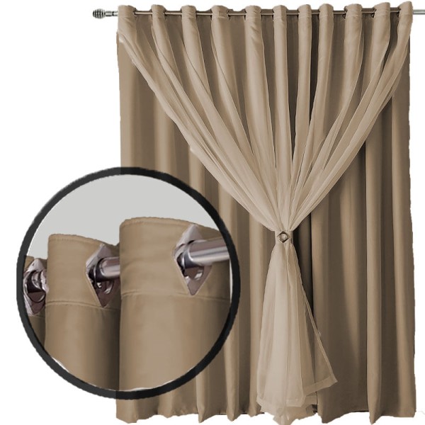 cortina quarto para sala e blecaute Ana 3,00 x 2,50 bege