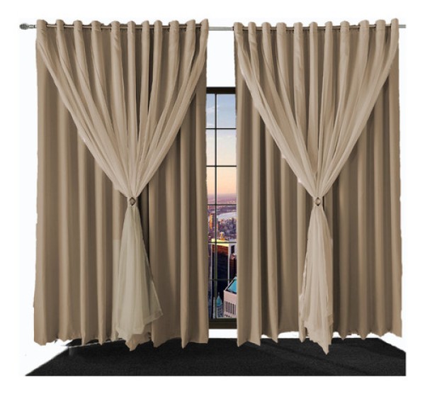 Encontraproduto.com.br - cortina para sala e quarto blecaute Ana 3,00 x 2,40 bege