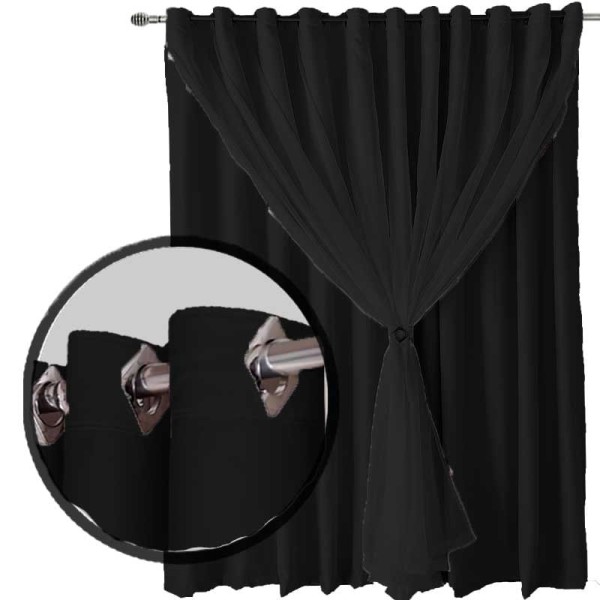 Cortina para casa em tecido Blackout 6,10x2,60 preto
