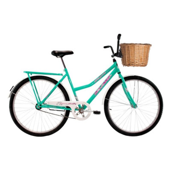 Encontraproduto.com.br - Bicicleta Aro 26 Feminina Freio no Pé CP Classic Azul Turquesa com Cestinha
