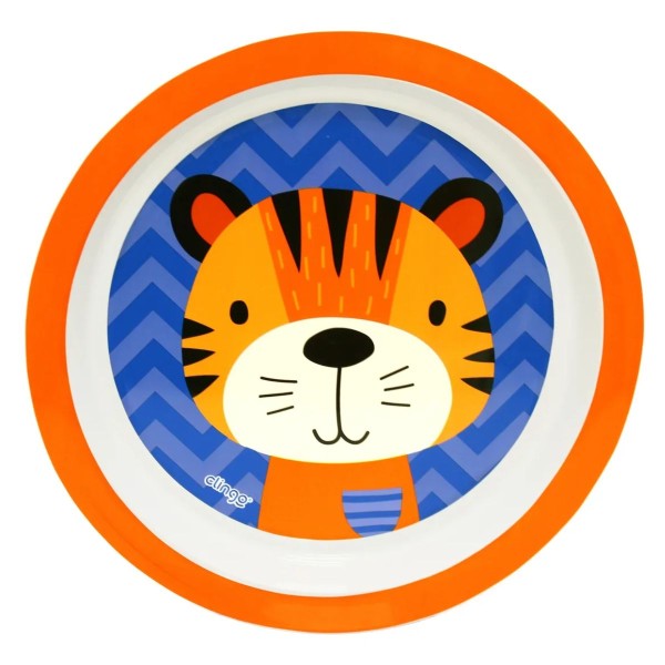 Encontraproduto.com.br - Kit Alimentação Tigre Clingo Azul e Cinza com 5 Itens
