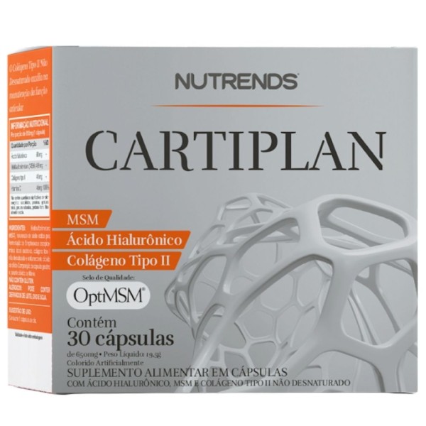Encontraproduto.com.br - KIT 2X Cartiplan (Ácido Hialurônico, MSM e Colágeno tipo 2) 30 cápsulas - Nutrends