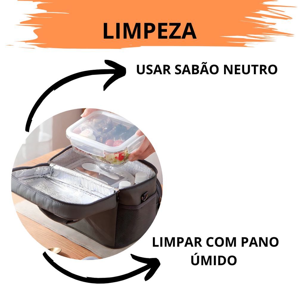 Encontraproduto.com.br - 2 Bolsas Térmicas De Mão Com Alça Ajustavel Para Marmita Lancheira Impermeável azul-ver