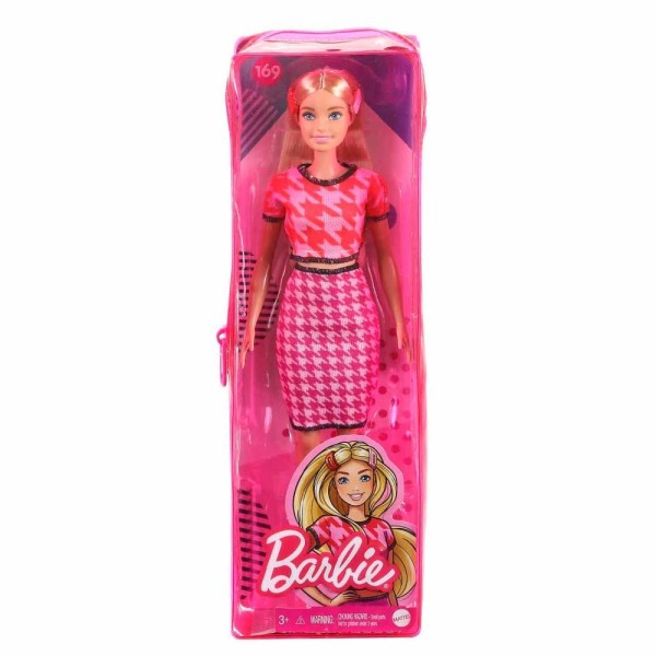 Encontraproduto.com.br - Boneca Com Estojo - Barbie Fashionista - Top E Saia Houndstooth - 169 - Mattel