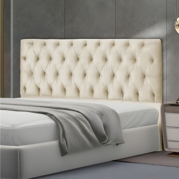Encontraproduto.com.br - Cabeceira Estofada Cama Box Solteiro 120 Cm Jade Suede Bege