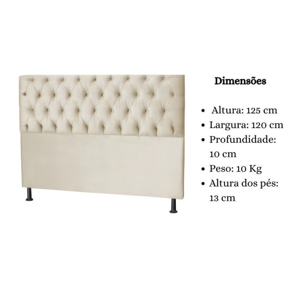 Encontraproduto.com.br - Cabeceira Estofada Cama Box Solteiro 120 Cm Jade Suede Bege