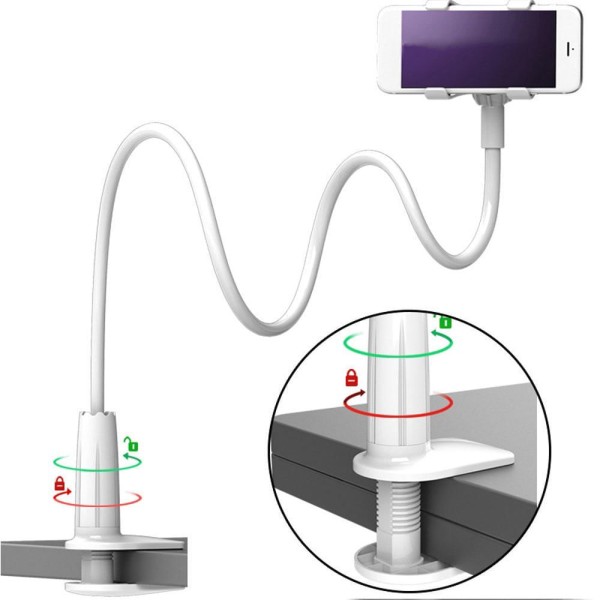 Suporte de Celular Flexível 360° com Braço Longo para Mesa e Cama