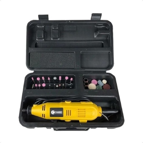 Encontraproduto.com.br - Micro Retífica Com Maleta Tipo Dremel 40pçs - Charbs 220v