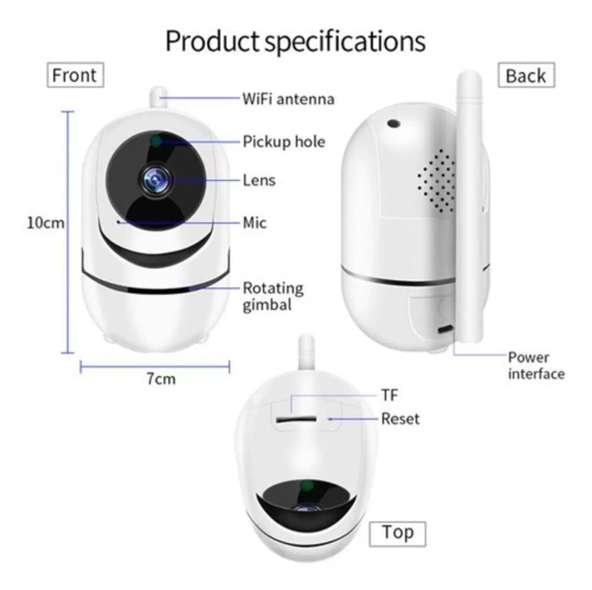 Encontraproduto.com.br - Baba Eletrônica Wifi Câmera Visão Noturna C/ Microfone