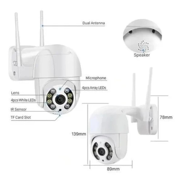 Encontraproduto.com.br - Câmera De Segurança Ip Wifi Cloud Auto Tracking Ip66 Ptz