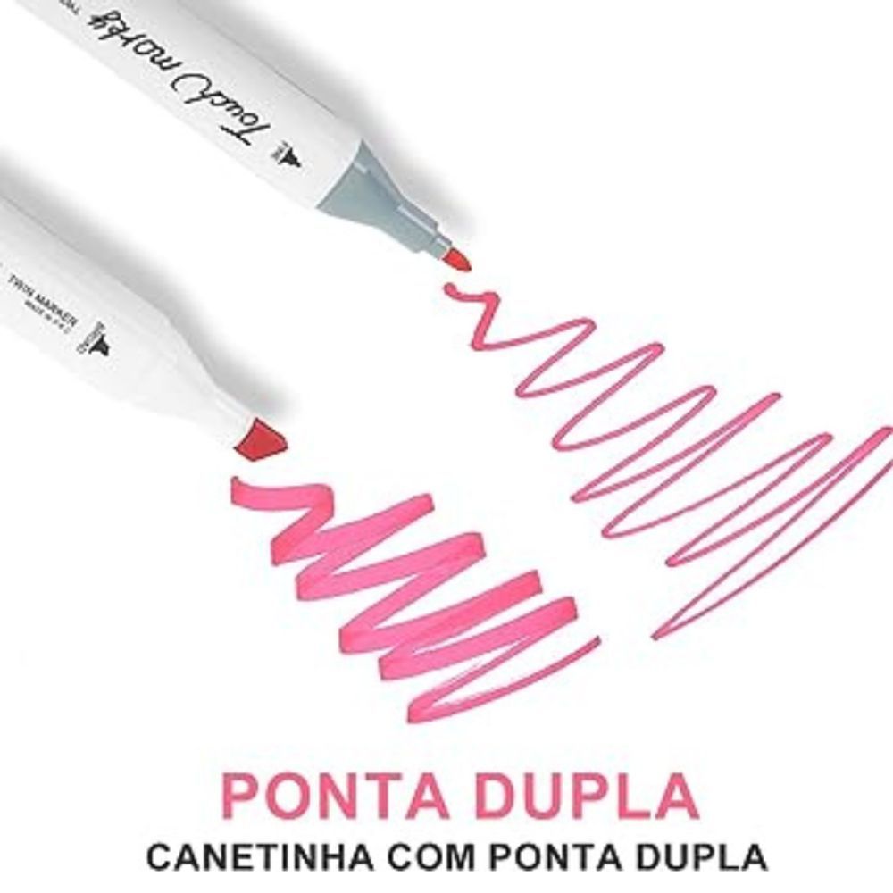 Encontraproduto.com.br - Conjunto De Canetas Marcador Permanente Ponta Dupla 80 Cores