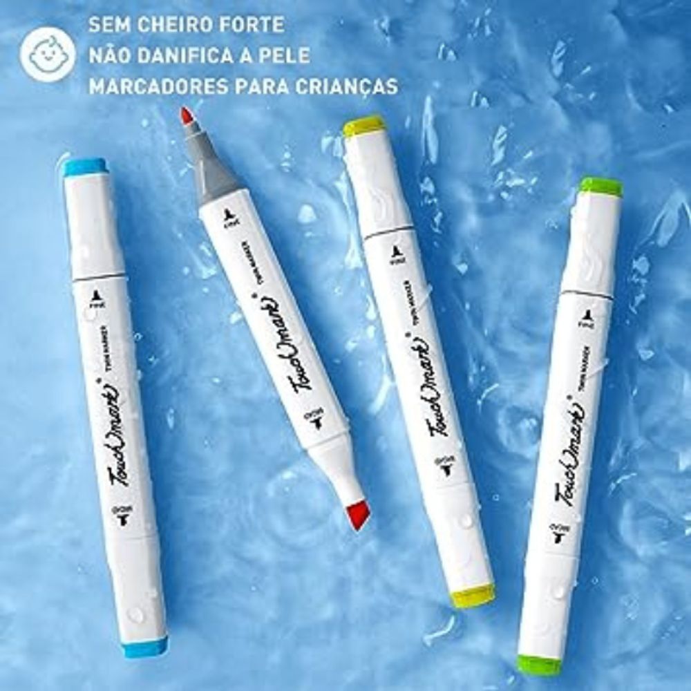 Encontraproduto.com.br - Conjunto De Canetas Marcador Permanente Ponta Dupla 80 Cores