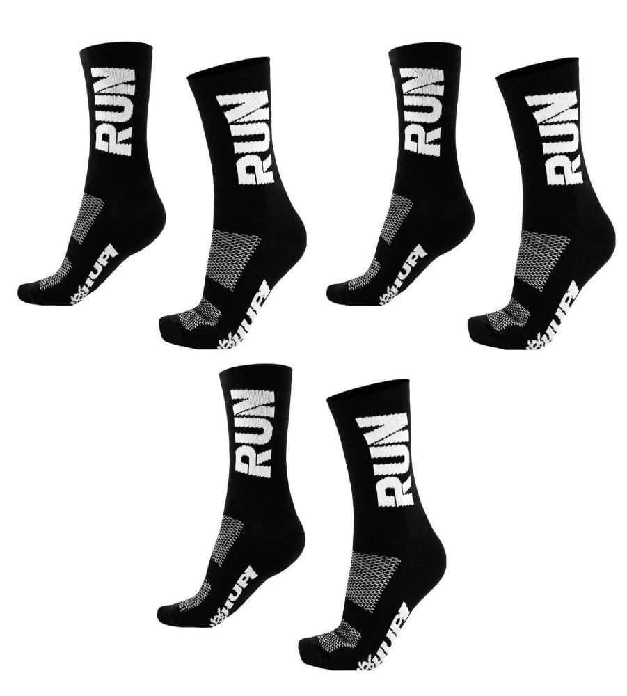 Kit 3 Pares Meias de Corrida Hupi Run Cano Médio 36-42 Conforto e Performance