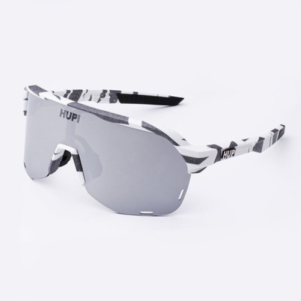 Encontraproduto.com.br - Óculos de Sol HUPI Huez  Camo Preto e Cinza - Lente Prata Espelhado