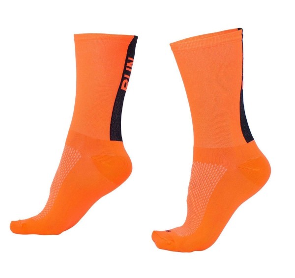Meia Para Corrida Running Run B.V. Cano Médio Unissex Laranja Neon
