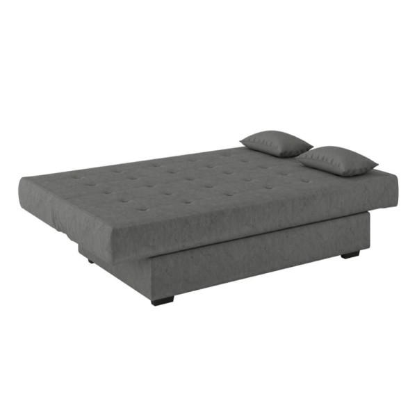 Encontraproduto.com.br - Sofá Cama 3 Lugares Matrix Laila Suede Cinza Cinza