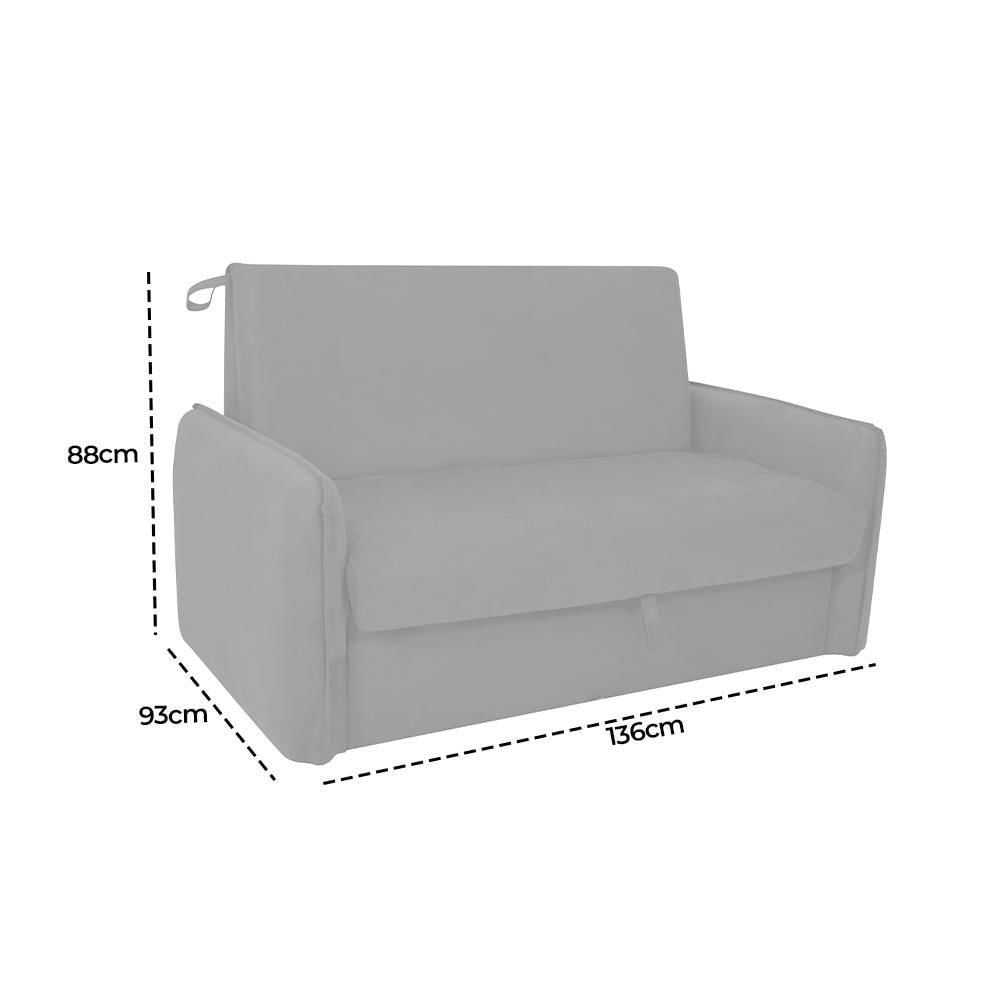 Encontraproduto.com.br - Sofá Cama Para Sala De Estar Zaia Com Baú Veludo Matrix - Marrom Marrom