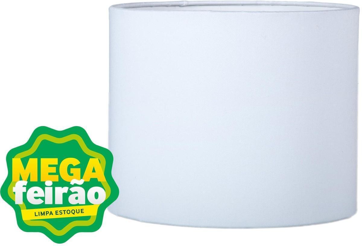 Cúpula Para Abajur Cilíndrica 60W Acetato Tecido e Metal Primor 425-002 Branca