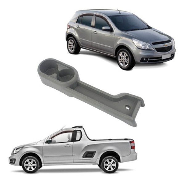 Encontraproduto.com.br - Porta Copos Objetos Chevrolet Montana Agile Cinza