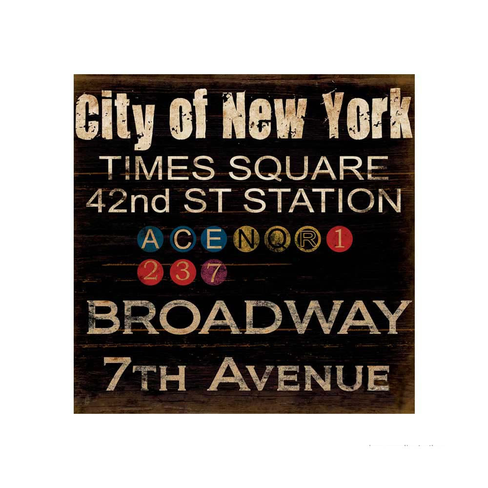 Placa decorativa New York Station 20x20cm Infinity