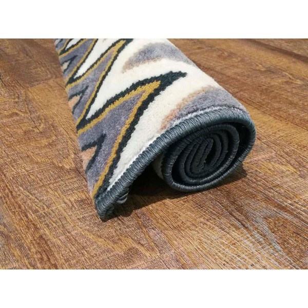 Encontraproduto.com.br - Tapete para sala Sena 01 Cinza-Bege-Amarelo 2,50X3,00M - Edantex