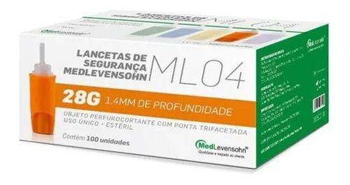 Lancetas de segurança MedLevensohn ML04 28g 100 unidades