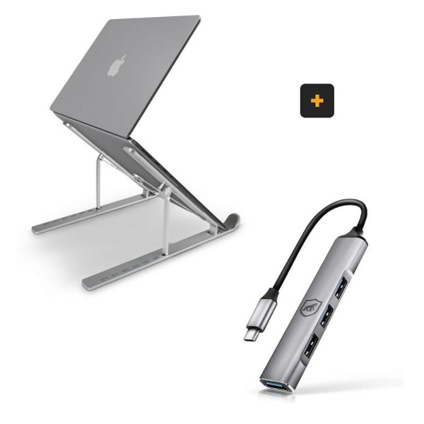 Suporte para Notebook + Adaptador Tipo C 4 em 1 - Gshield