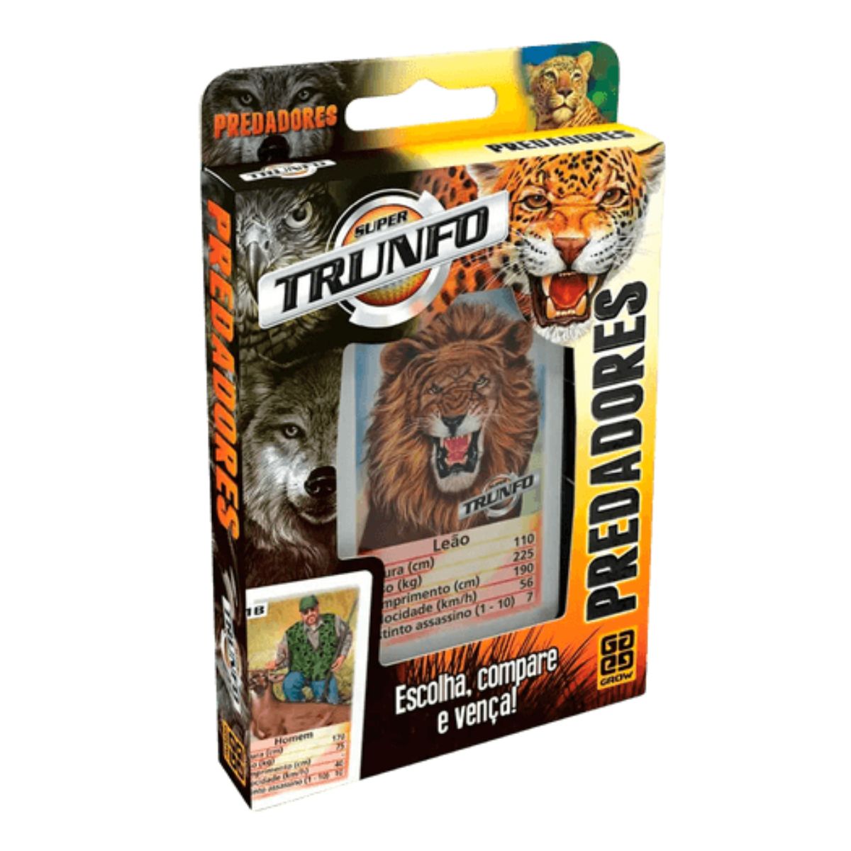 Encontraproduto.com.br - Jogo de Cartas - Super Trunfo - Predadores GROW